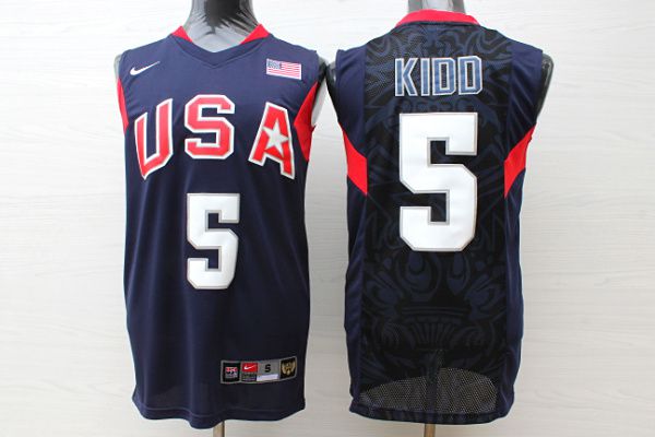 Men USA #5 Kidd Dark Blue Stitched Nike NBA Jersey->more jerseys->NBA Jersey